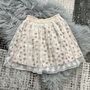 Scotch‎ R'Belle Girls Cream & Palm Tree Skirt-Embroidered Lace Overlay SZ 12/152